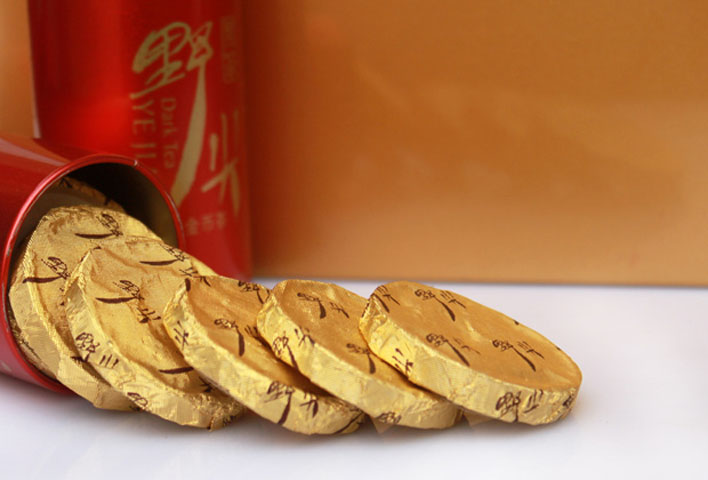 湖南安化黑茶 怡清源野尖金币茶 300g 高档礼盒