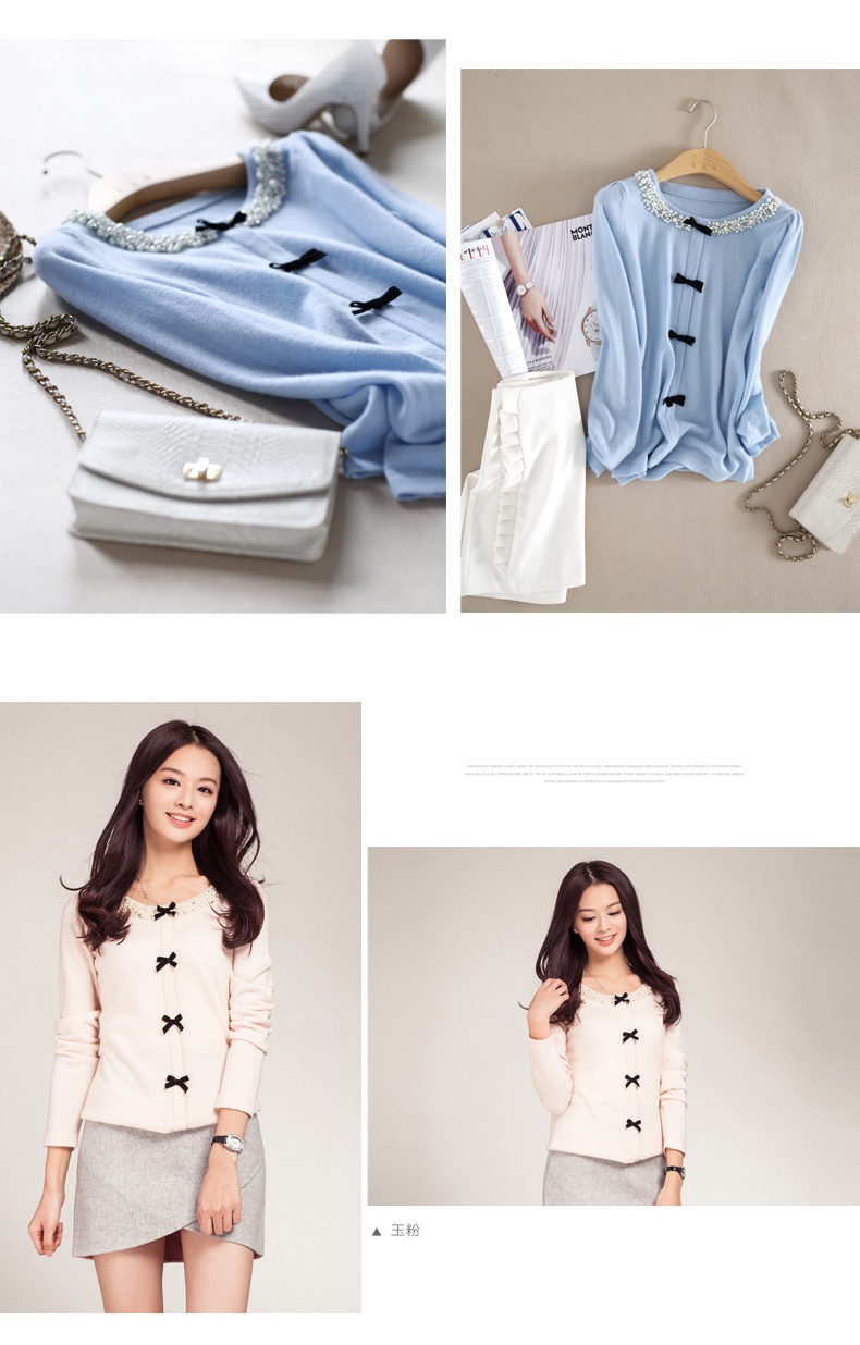 <em>欧丝璐</em> 新款<em>纯羊绒衫</em>女 韩版<em>假开衫</em>套头毛衣1